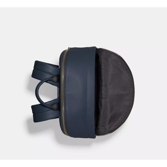Coach West Backpack With Coach Stripe Gunmetal Denim Multi NEW main image 8
